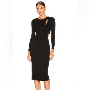 ASTR alora midi sweater dress - black, size sm